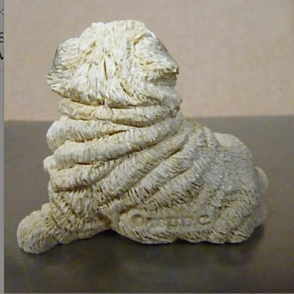 Sharpei Dog Stone Critter Littles Collectible Ceramic Figurine Vintage - Picture 3 of 4